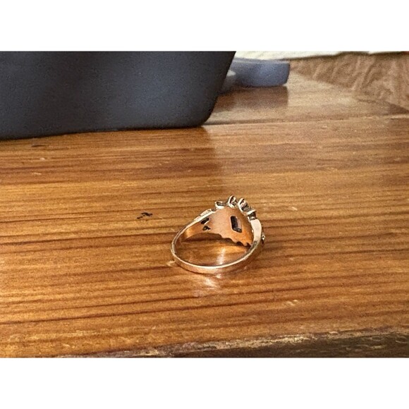 Lovely Octagon Cut Pink Cubic Zirconia ring Gold Tone Yellow Gold Plated Size7.5 - Picture 4 of 10